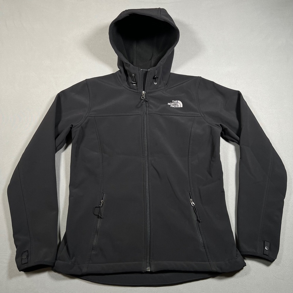 The North Face Womens Apex Bionic Softshell Hoodie Black Jacket Size M Windwall